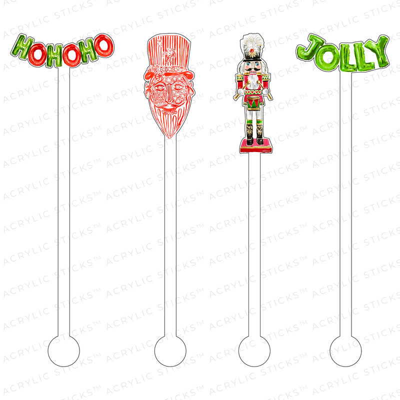 HOHOHO XMAS ACRYLIC STIR STICKS COMBO