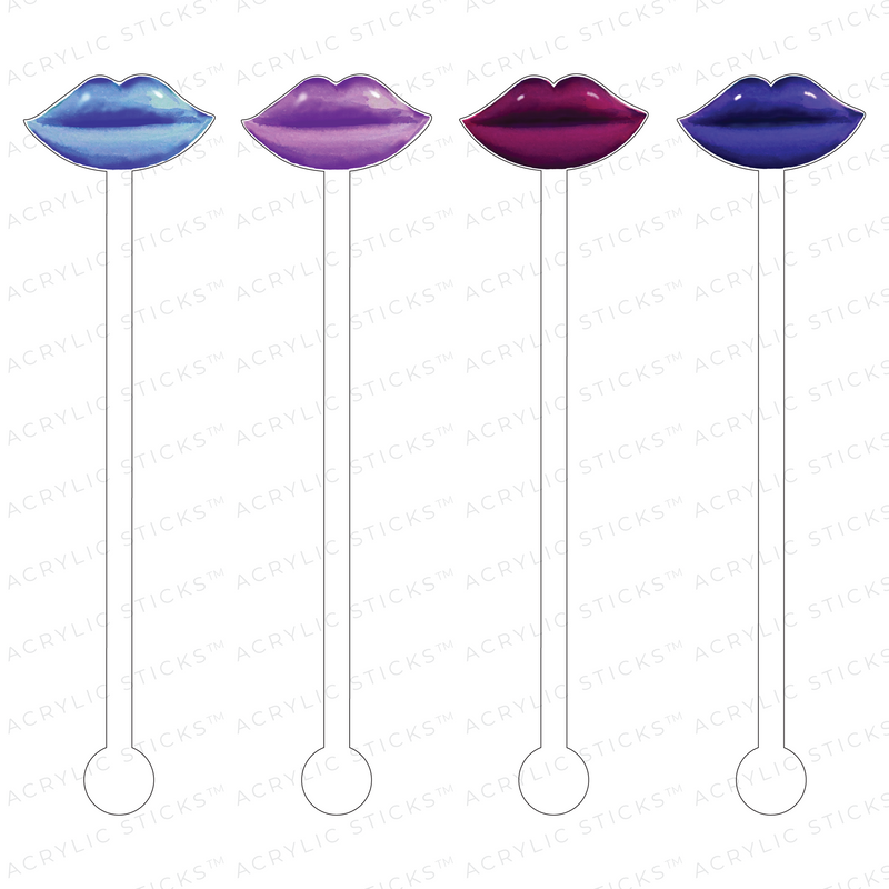 COOL COLORS LIPS ACRYLIC STIR STICKS COMBO