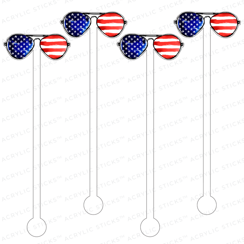 I WEAR MY 'USA' SUNGLASSES AT NIGHT ACRYLIC STIR STICKS