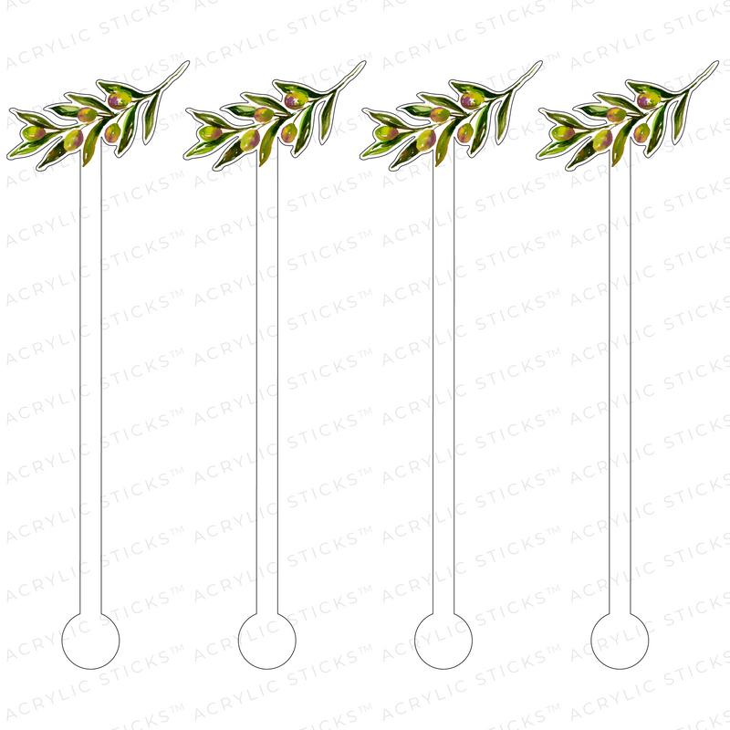 OLIVE BRANCH ACRYLIC STIR STICKS