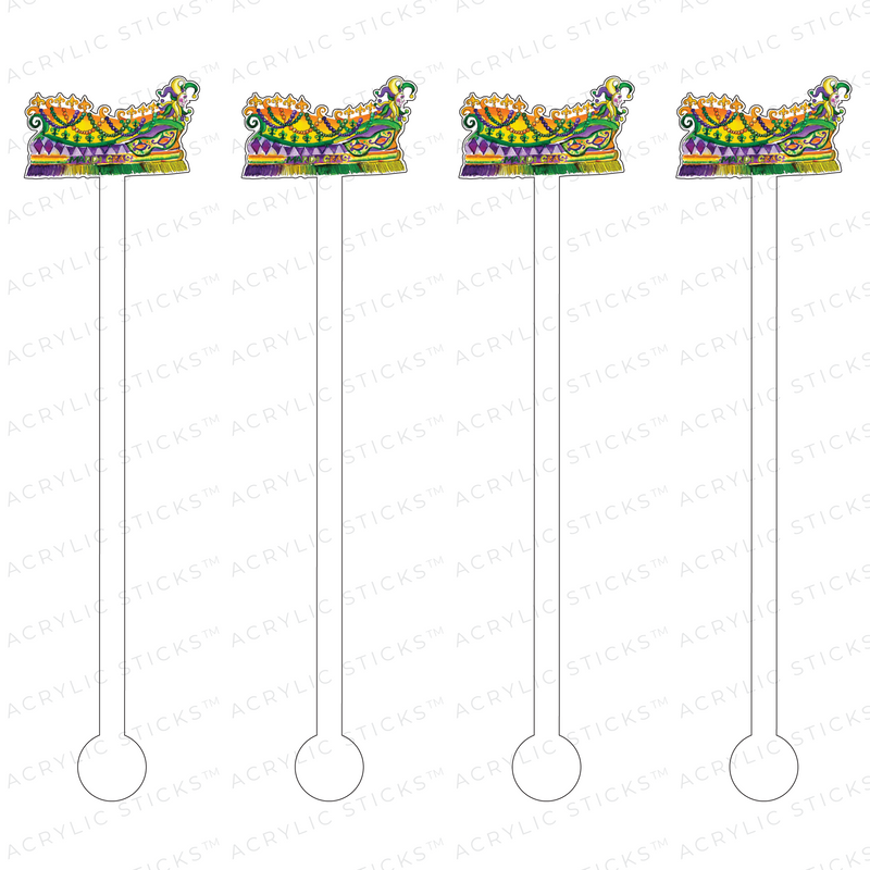 FLEUR DE LIS MARDI GRAS FLOAT ACRYLIC STIR STICKS