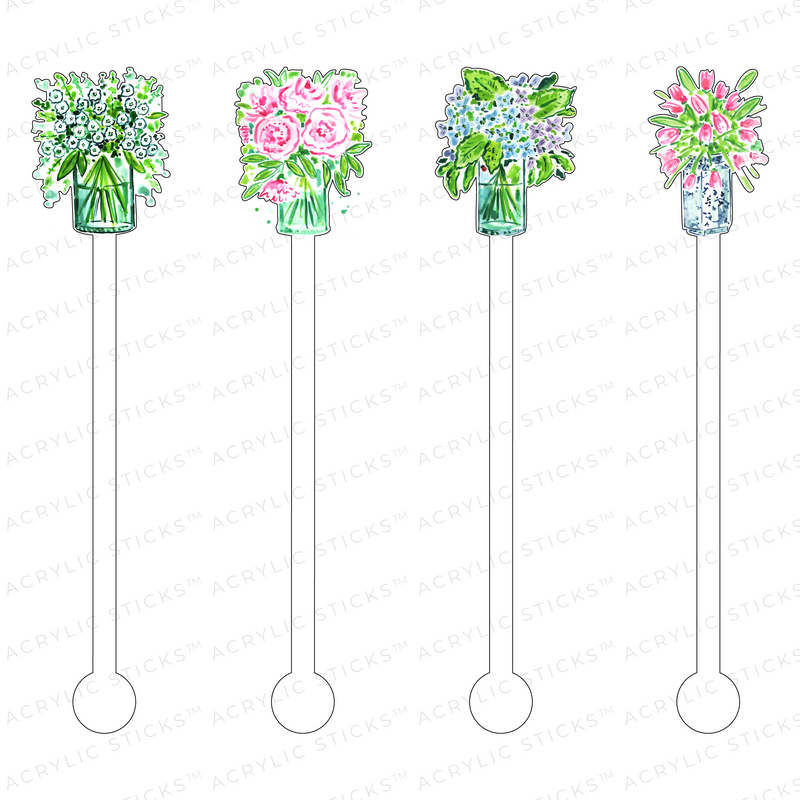 AS X EVELYN HENSON SENDING YOU FLOWERS ACRYLIC STIR STICKS COMBO
