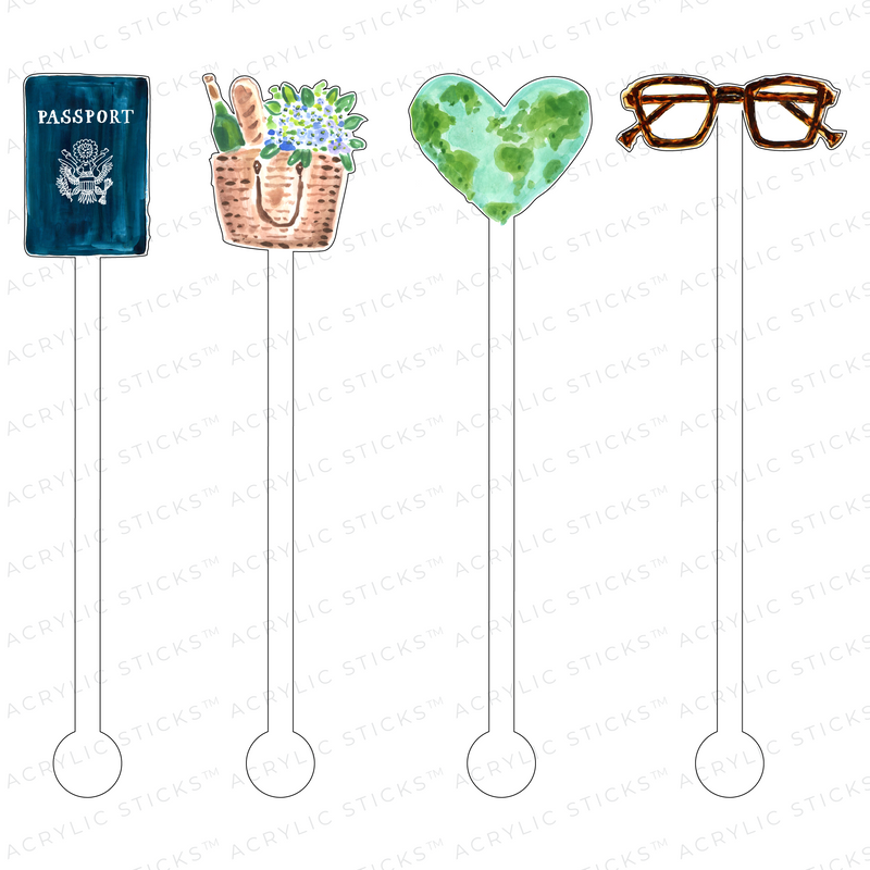 AS X EVELYN HENSON TAKE ME TO TUSCANY ACRYLIC STIR STICKS COMBO
