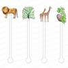 AS X EVELYN HENSON SAFARI ANIMALS ACRYLIC STIR STICKS COMBO