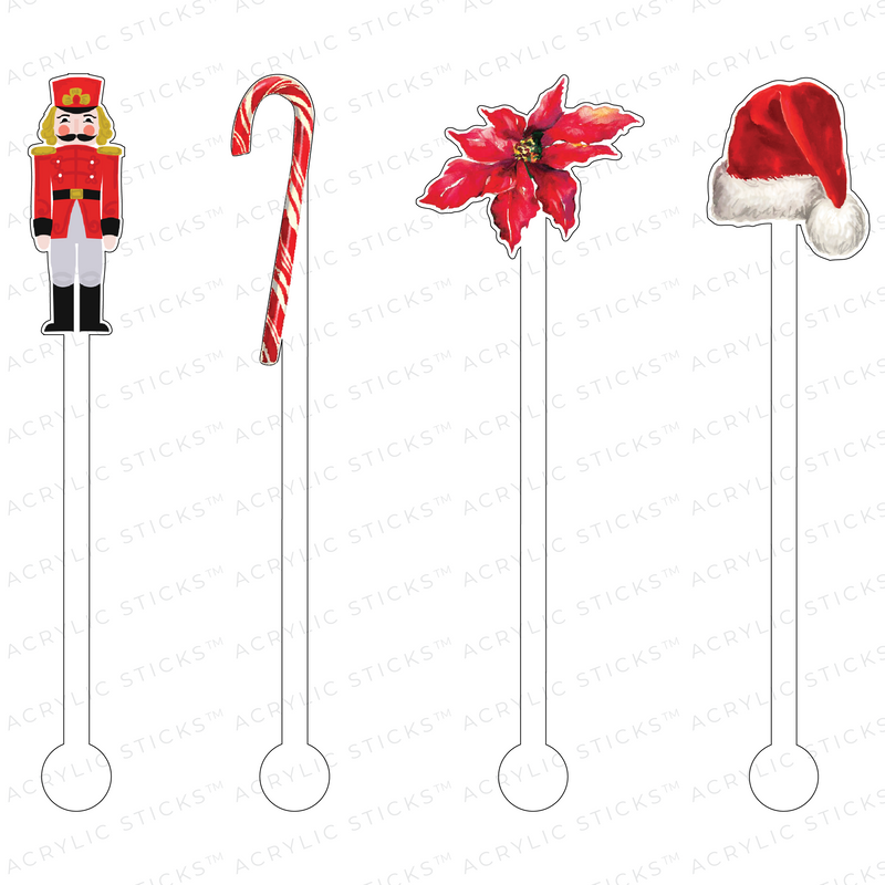 CANDY CANE CHRISTMAS ACRYLIC STIR STICKS COMBO