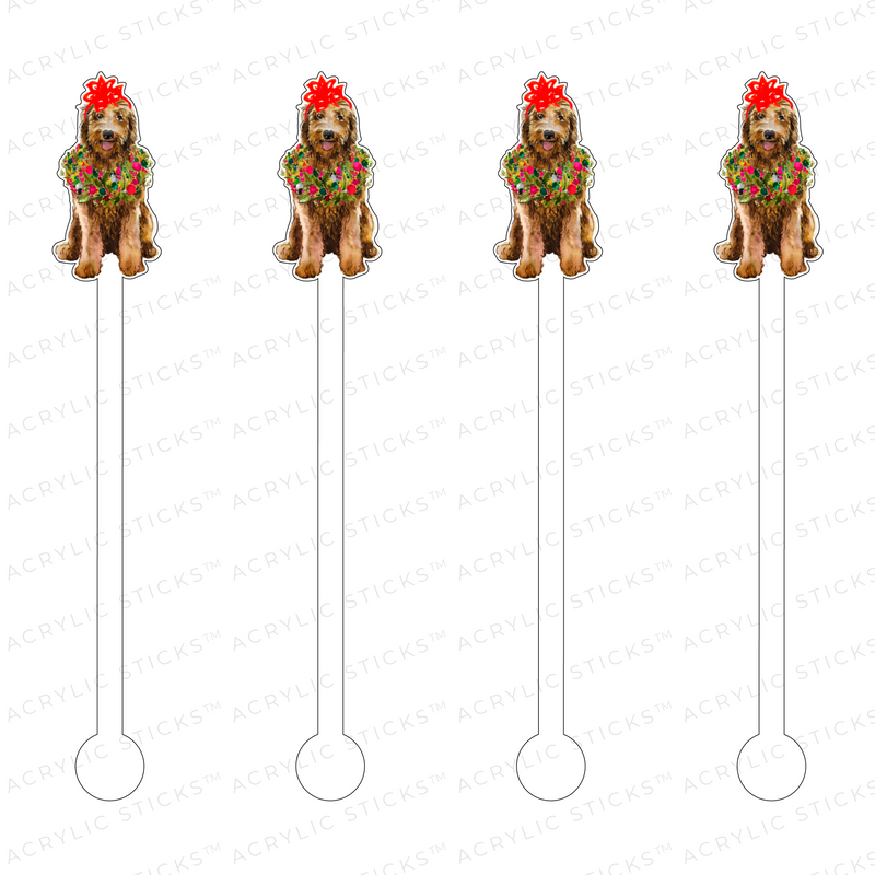 CHRISTMAS DOODLE ACRYLIC STIR STICKS
