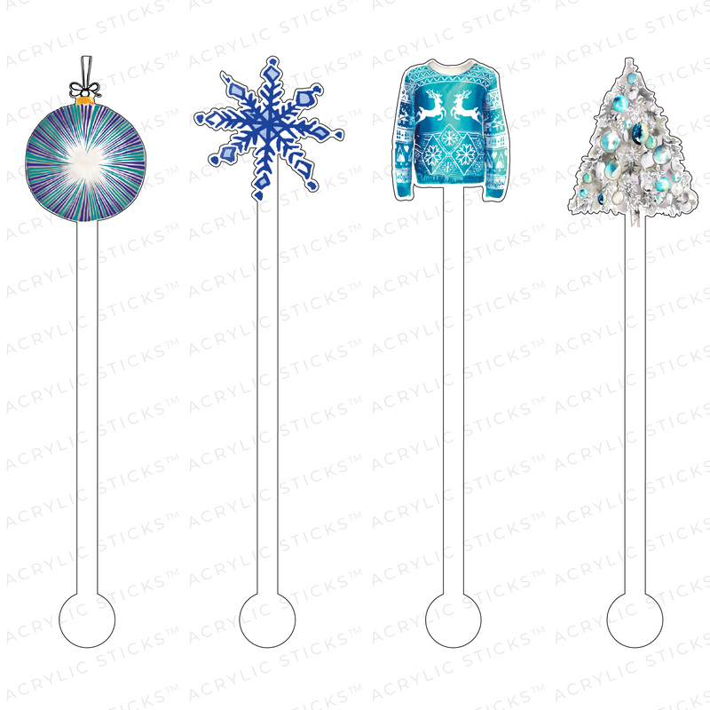 I'M DREAMING OF A BLUE CHRISTMAS ACRYLIC STIR STICKS COMBO