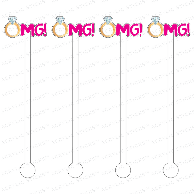 AS X EVELYN HENSON OMG ENGAGEMENT ACRYLIC STIR STICKS