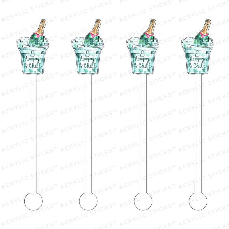 AS X EVELYN HENSON CHAMPAGNE & CHILL ACRYLIC STIR STICKS