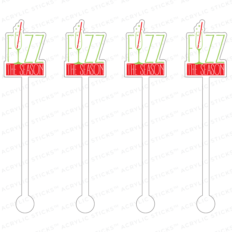FIZZ THE SEASON GREEN ACRYLIC STIR STICKS