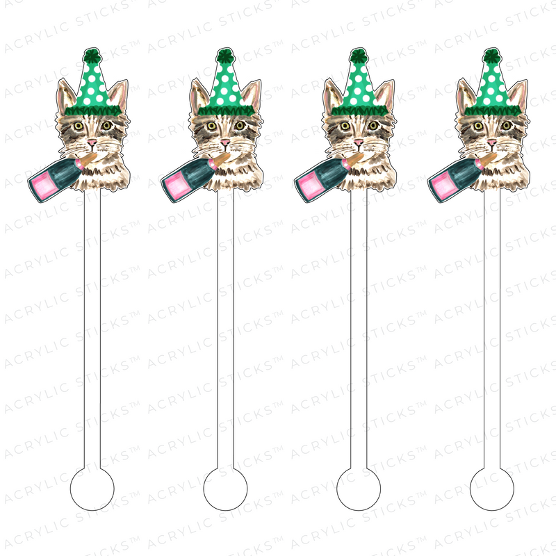 AS X EVELYN HENSON CHAMPAGNE KITTY ACRYLIC STIR STICKS