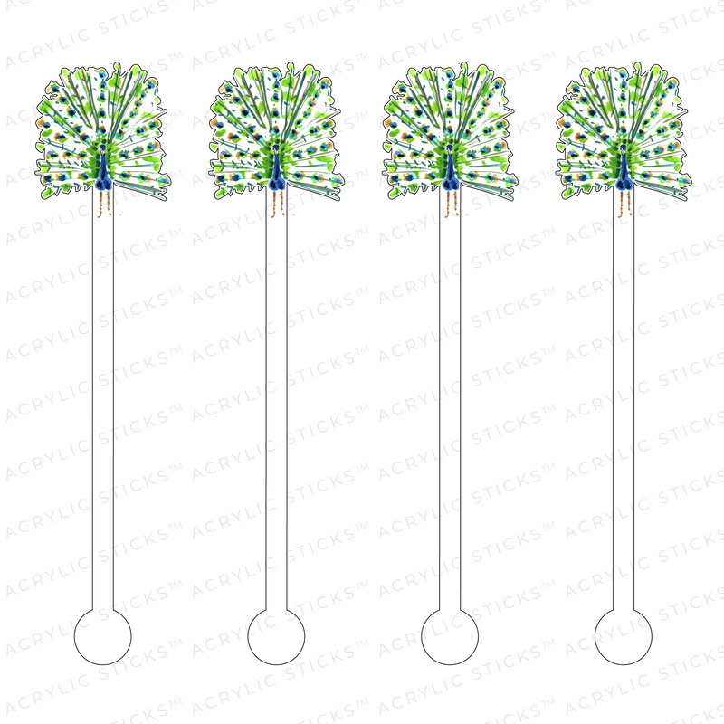 AS X EVELYN HENSON PREPSTER PEACOCK ACRYLIC STIR STICKS