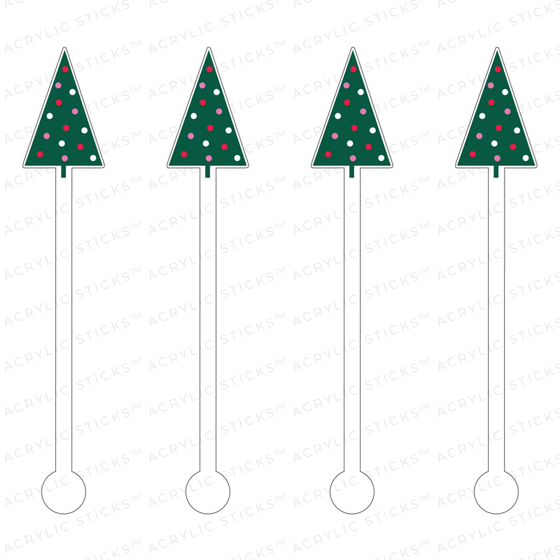 FESTIVE DECO XMAS TREE ACRYLIC STIR STICKS