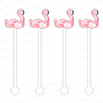 AS X EVELYN HENSON FRU FRU FLAMINGO FLOATY ACRYLIC STIR STICKS