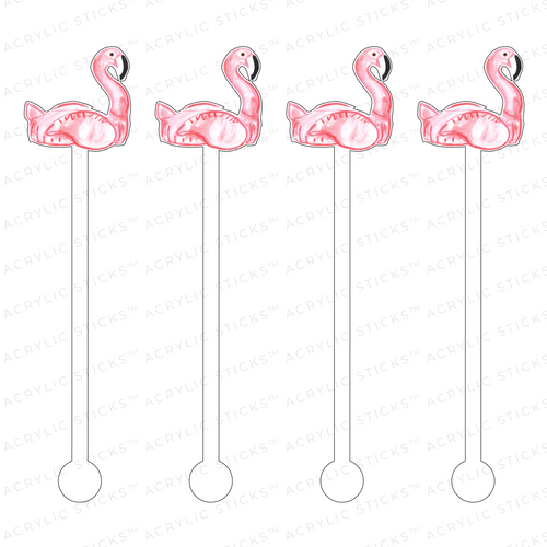 AS X EVELYN HENSON FRU FRU FLAMINGO FLOATY ACRYLIC STIR STICKS