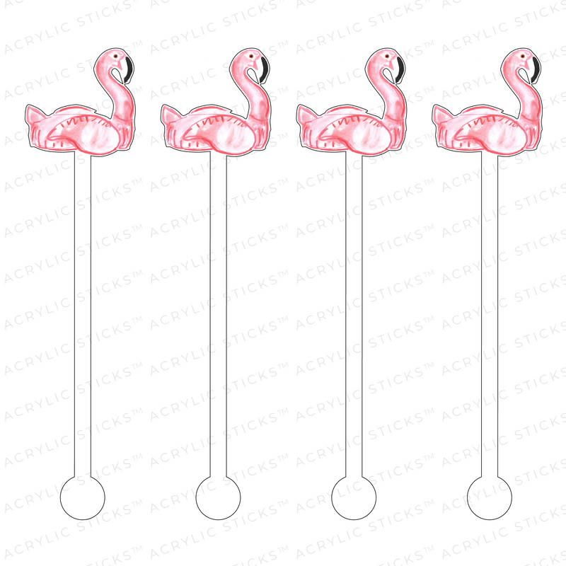 AS X EVELYN HENSON FRU FRU FLAMINGO FLOATY ACRYLIC STIR STICKS