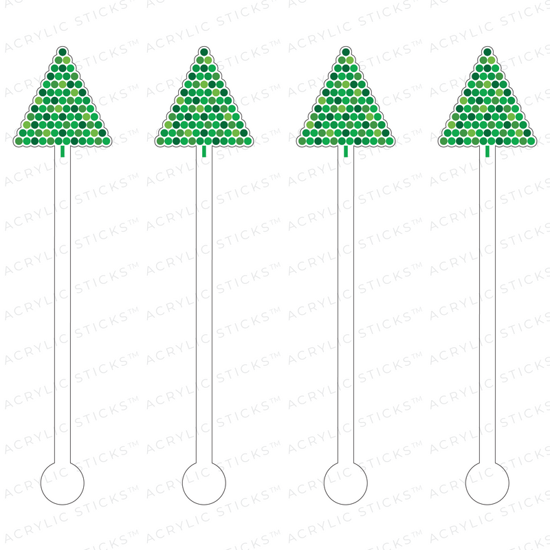 GREEN DECO HOLIDAY TREE ACRYLIC STIR STICKS