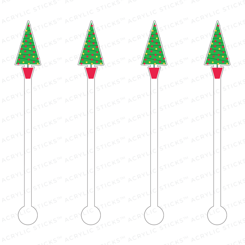 DECO XMAS LIGHTS HOLIDAY TREE ACRYLIC STIR STICKS