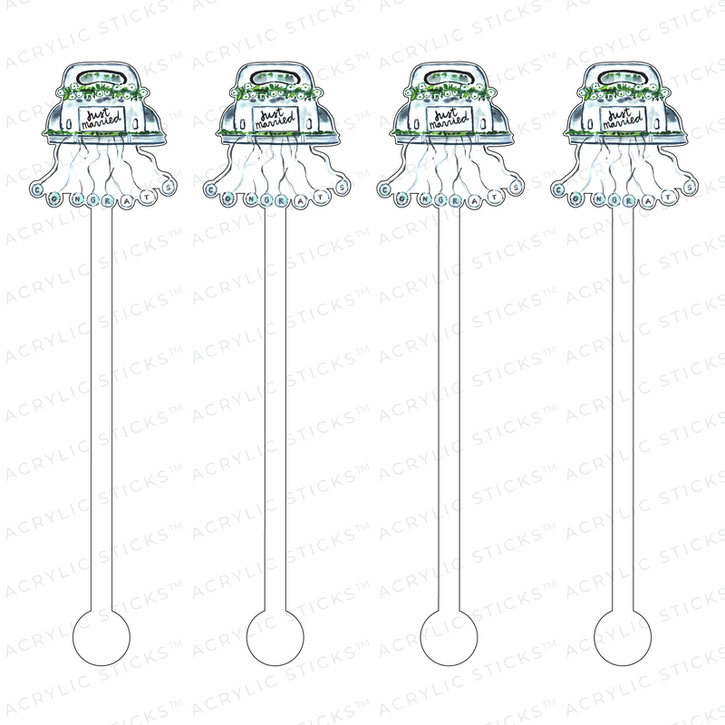 AS X EVELYN HENSON JUST MARRIED ACRYLIC STIR STICKS