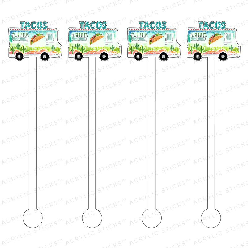 AS X EVELYN HENSON TACO TRUCK ACRYLIC STIR STICKS