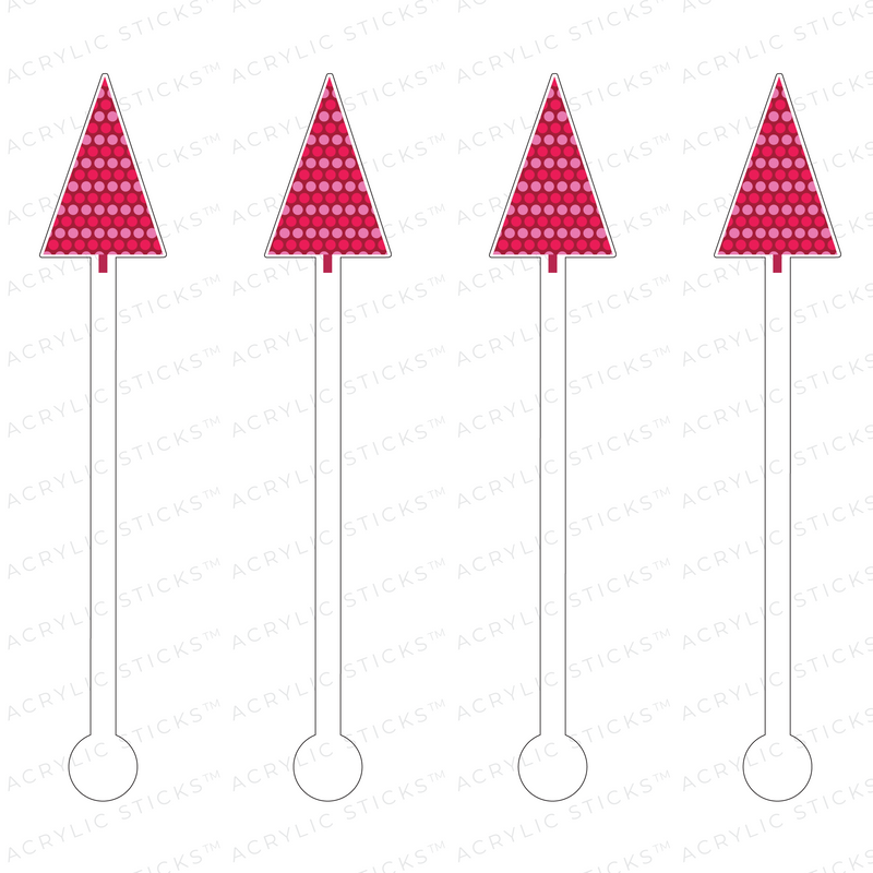 PINK POLKA DOT HOLIDAY TREE ACRYLIC STIR STICKS