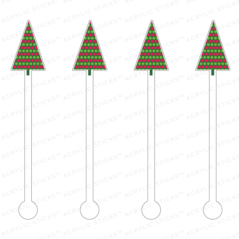 MERRY CHRISTMAS HOLIDAY TREE ACRYLIC STIR STICKS