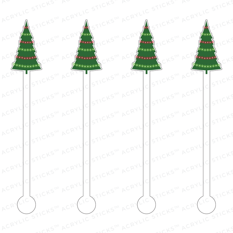 IT'S A VERY MERRY HOLIDAY TREE ACRYLIC STIR STICKS