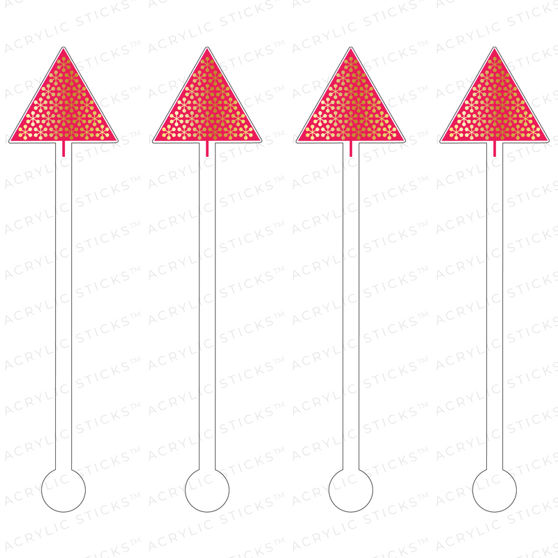 GOLDEN SNOWFLAKES HOLIDAY TREE ACRYLIC STIR STICKS