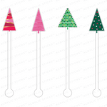 CHRISTMAS DECO TREES ACRYLIC STIR STICKS COMBO