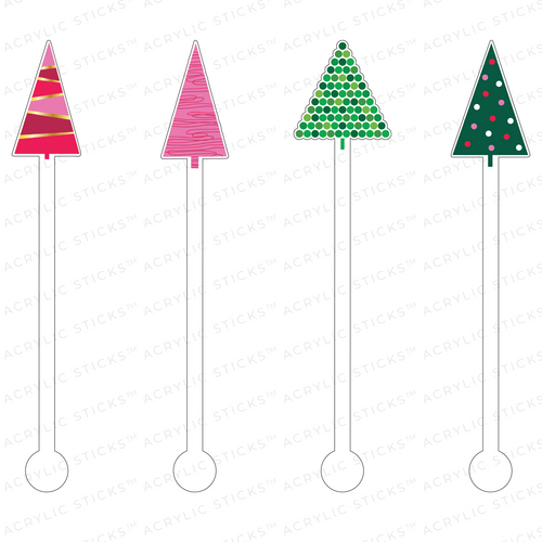 CHRISTMAS DECO TREES ACRYLIC STIR STICKS COMBO