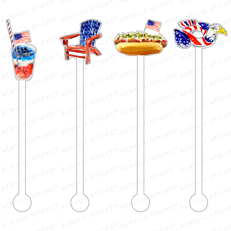 LOVING THE AMERICAN LIFE ACRYLIC STIR STICKS COMBO