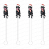 CHRISTMAS BLACK LAB ACRYLIC STIR STICKS