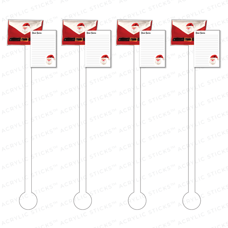 DEAR SANTA LETTER & ENVELOPE ACRYLIC STIR STICKS