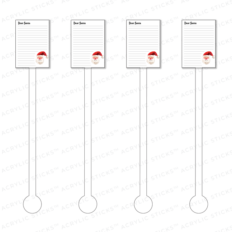 DEAR SANTA ACRYLIC STIR STICKS