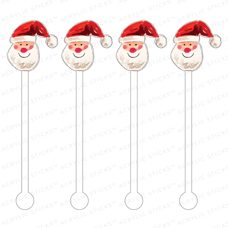 CUTE SANTA ACRYLIC STIR STICKS