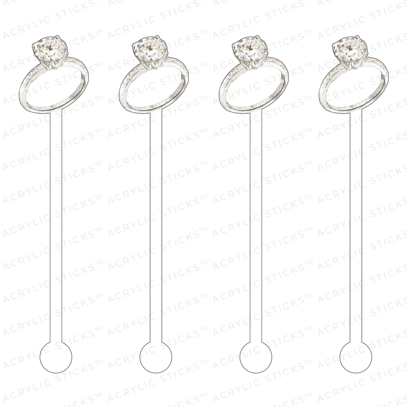 SOLITAIRE RING ACRYLIC STIR STICKS