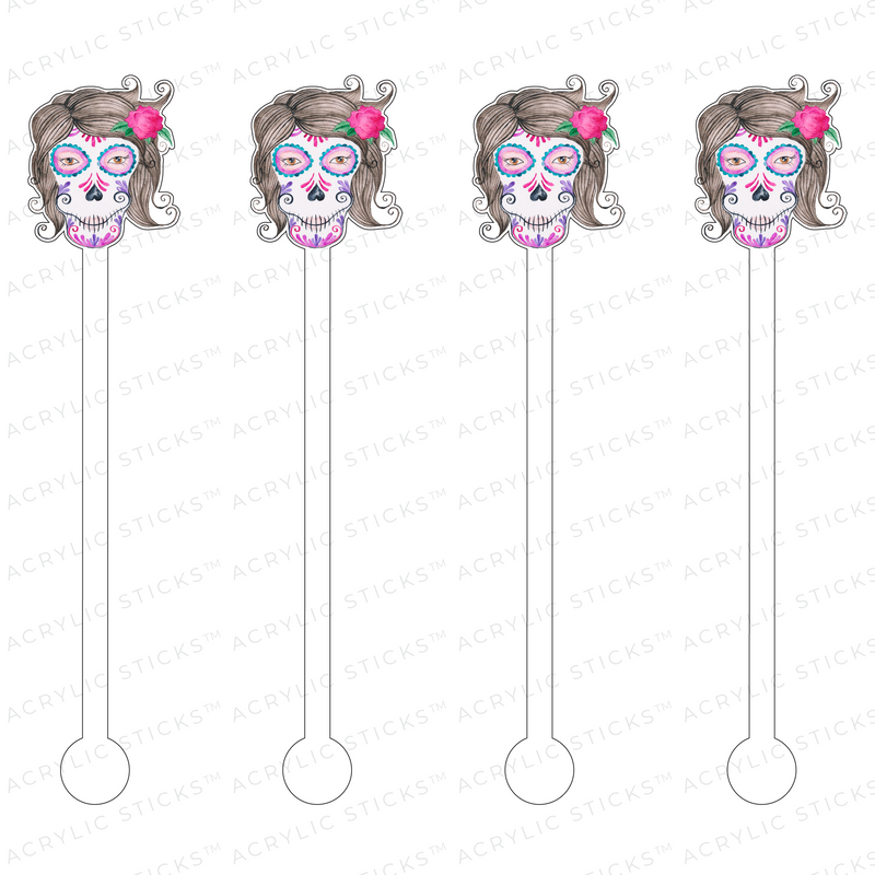 GRANDMA SUGAR SKULL ACRYLIC STIR STICKS