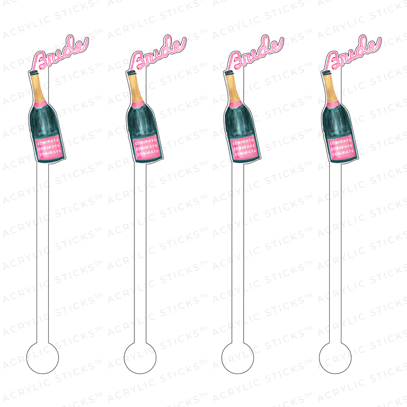 AS X EVELYN HENSON BRIDE BUBBLES ACRYLIC STIR STICKS