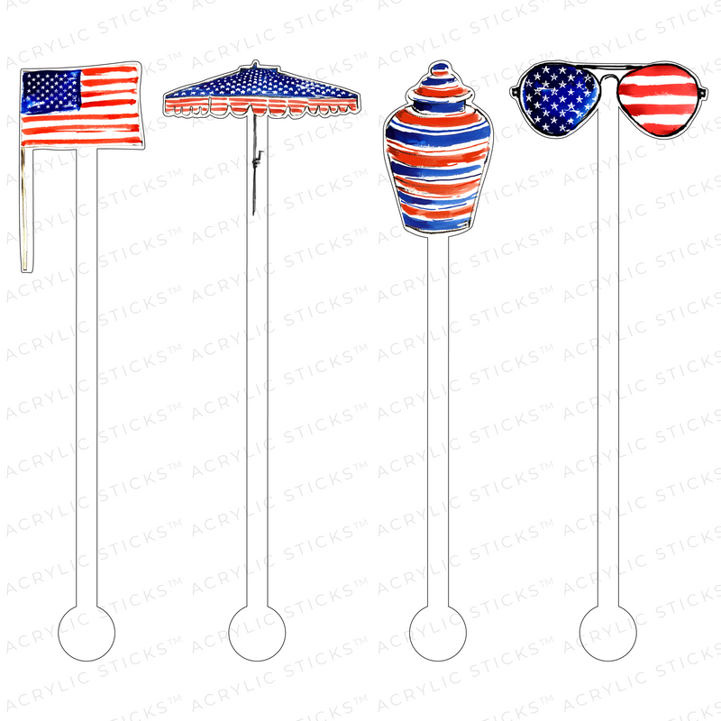 AMERICAN VIBES ACRYLIC STIR STICKS COMBO