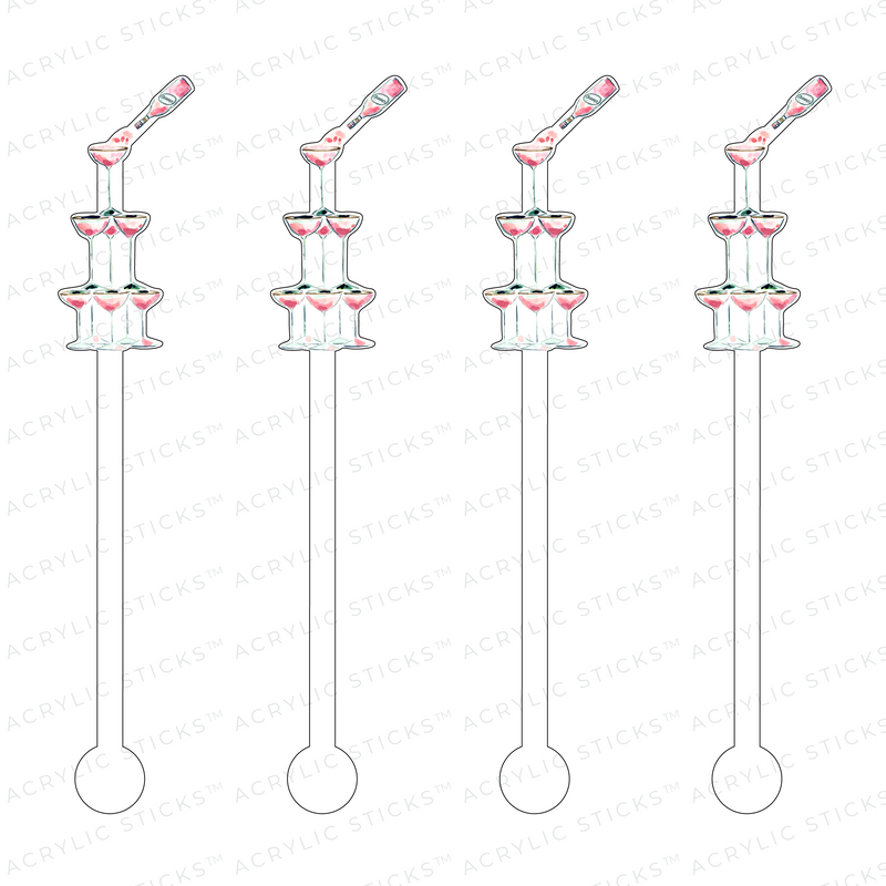 AS X EVELYN HENSON ROSE' TOWER ACRYLIC STIR STICKS