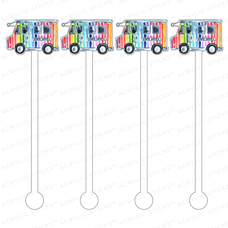 AS X EVELYN HENSON SNO CONE TRUCK ACRYLIC STIR STICKS