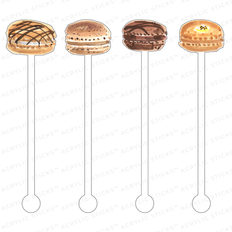 AS X EVELYN HENSON COCOA VANILLA MACARONS ACRYLIC STIR STICKS COMBO