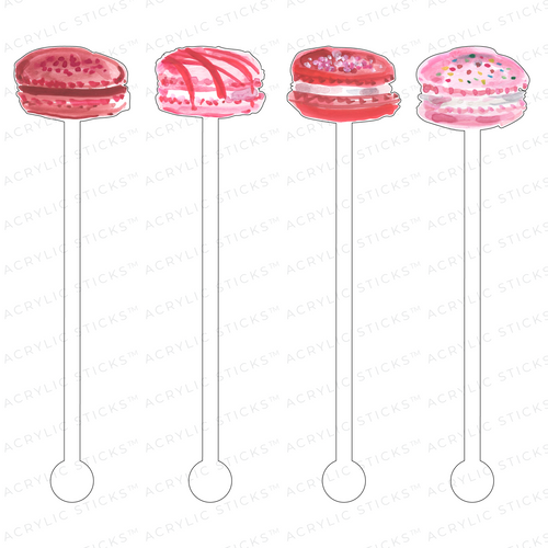 AS X EVELYN HENSON BERRY YUMMY MACARONS ACRYLIC STIR STICKS COMBO