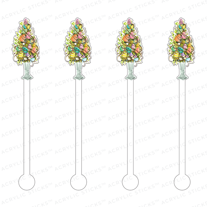 EASTER EGG TOPIARY ACRYLIC STIR STICKS