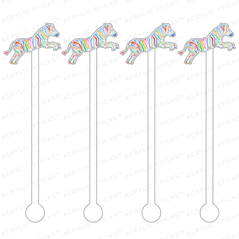 AS X EVELYN HENSON RAINBOW ZEBRA ACRYLIC STIR STICKS