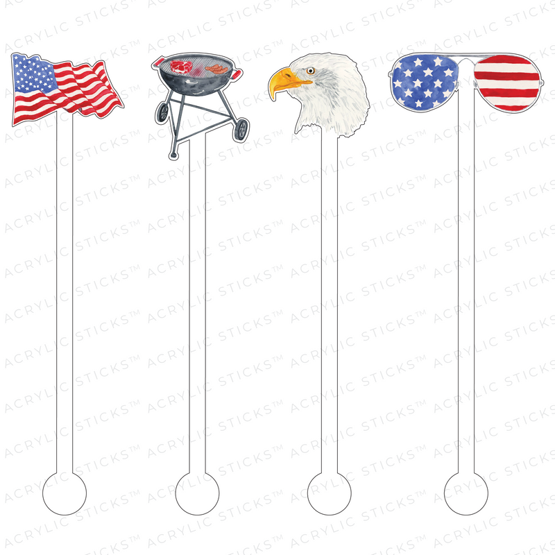 100% AMERICAN ACRYLIC STIR STICKS COMBO