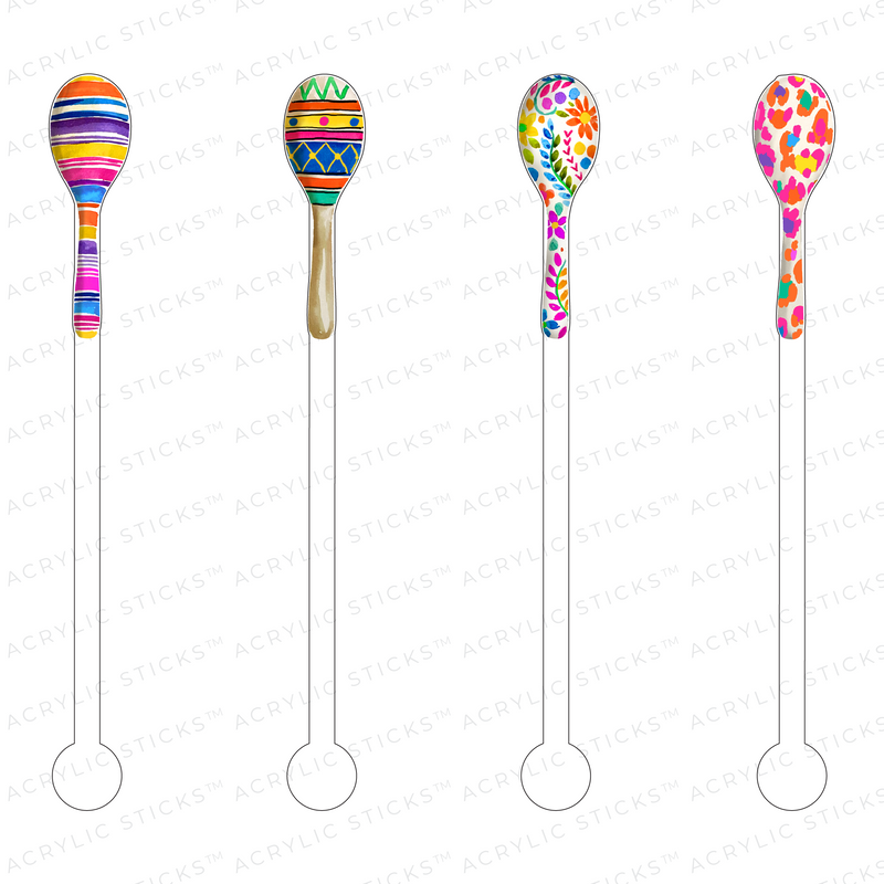 MARACAS ACRYLIC STIR STICKS COMBO
