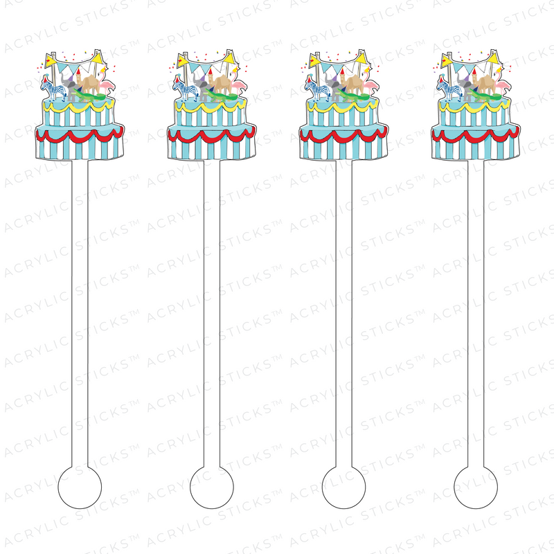ACRYLIC STICKS X SCD BLUE ANIMAL CAKE ACRYLIC STIR STICKS