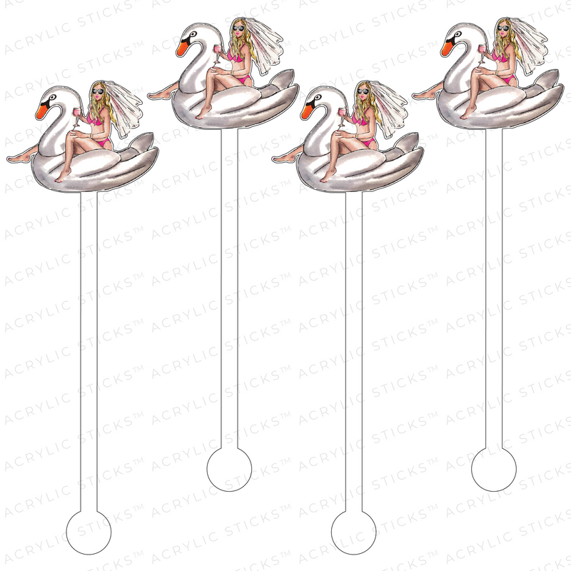 BRIDE SWAN FLOATY BIKINI ACRYLIC STIR STICKS