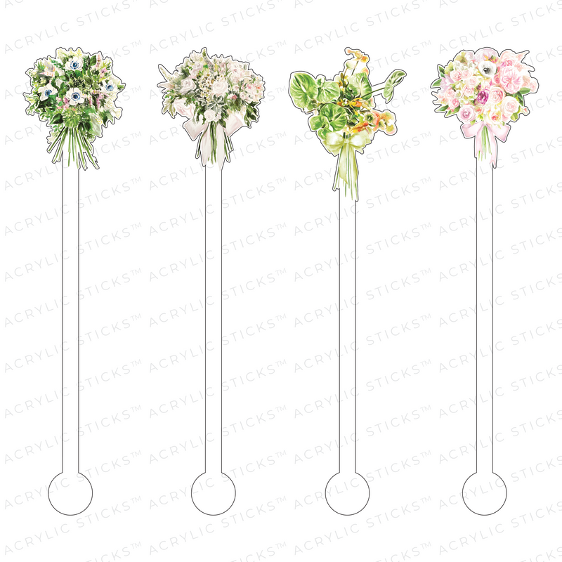 BRIDAL BOUQUETS ACRYLIC STIR STICKS COMBO